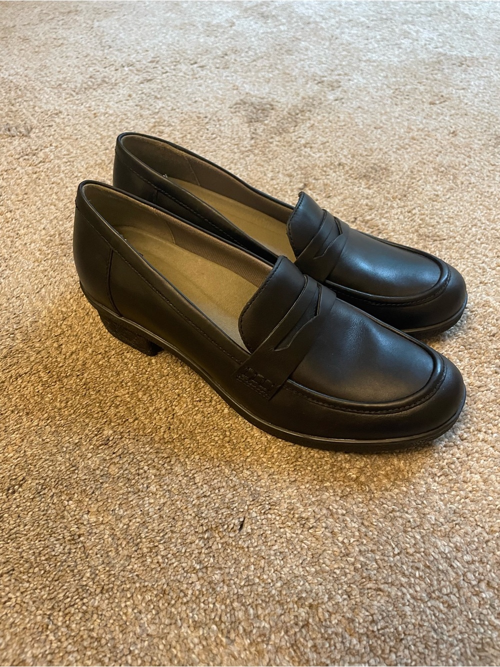 Dansko Danica Classic Black Leather Women's Loafer Heels Size EU 42 Us 11.5